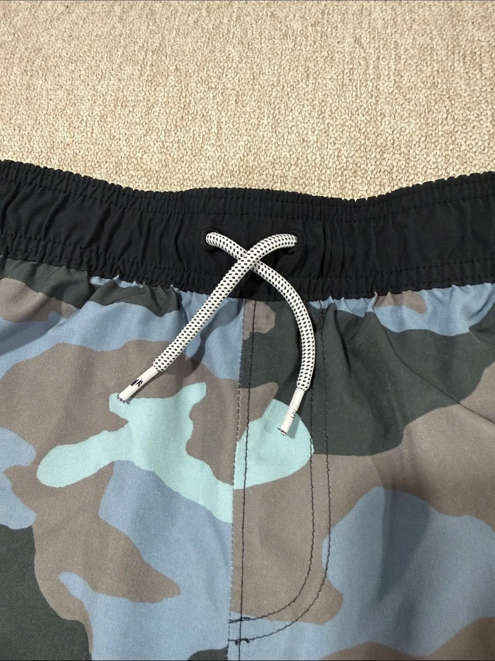 Abercrombie & Fitch Blue and Gray Camo Kids Swim Trunks